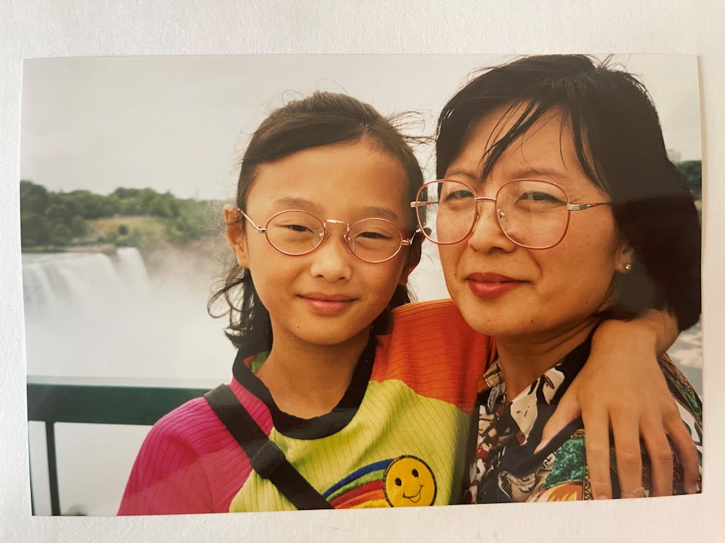 Connie Wang and her mother, Qing Li