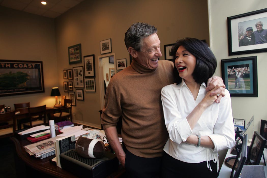 Maury Povich and Connie Chung in his Manhattan office on Nov. 4, 2005.