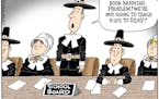 Editorial cartoon: Book ban solutions