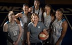 After winning the 2017 WNBA title, the Lynx starters —Lindsay Whalen, Maya Moore, Sylvia Fowles, Seimone Augustus, and Rebekkah Brunson — posed wi
