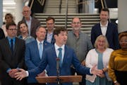 Minneapolis Mayor Jacob Frey was joined at a news conference Tuesday by members of his newly formed “Vibrant Downtown Storefronts Workgroup” to an