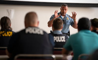 Minneapolis Police Chief Brian O’Hara spoke Wednesday about “Operation Safe Summer” at a Minneapolis Police Department training center in Minnea