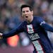 Lionel Messi celebrated after scoring a goal for Paris Saint-Germain on Feb. 19, 2023.