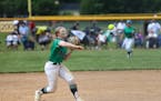 Rosemount’s Ella Henderson made a throw from third base during the section final Friday.