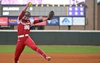 Oklahoma pitcher Jordy Bahl (shown in an April game vs. LSU) pitched a two-hitter and struck out 10 to lead the Sooners past Florida State in the Wome