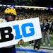 Michigan’s TJ Guy celebrated his team’s Big Ten football championship game victory against Iowa in Indianapolis on Dec. 4, 2021.