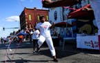 Danielle Burns, with “Black Girls Jump,” jumped rope Saturday during Open Streets on West Broadway in 2018.