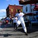 Danielle Burns, with Black Girls Jump, jumped rope during Open Streets on W. Broadway in 2018.