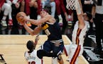 Nuggets forward Aaron Gordon looks to pass during the second half of Game 4 of the NBA Finals 