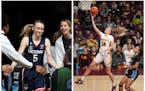 Neither Paige Bueckers, left, nor MAra Braun controls where they will play in the WNBA. Both would love to wind up with the Lynx franchise that meant 