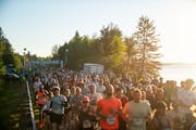 Racers took off along the start of the Garry Bjorklund Half Marathon in Duluth in 2021.
