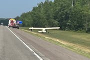 A single-engine plane made an emergency landing on Interstate 35 south of Duluth on Friday afternoon.