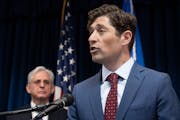 U.S. Attorney General Merrick Garland listened on June 16 as Minneapolis Mayor Jacob Frey spoke about how Minneapolis will comply with the Justice Dep