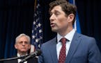 U.S. Attorney General Merrick Garland listened on June 16 as Minneapolis Mayor Jacob Frey spoke about how Minneapolis will comply with the Justice Dep