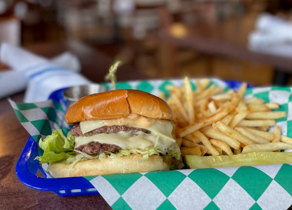 A double-stacked, diner-style burger at Relish, Northeast’s new all-day eatery.