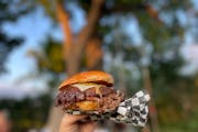 A double smashburger from Fumo Collective