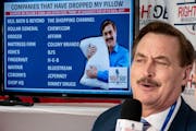 MyPillow CEO Mike Lindell, speaking with a reporter from Right Side Broadcasting Network at the Conservative Political Action Conference (CPAC) in Orl