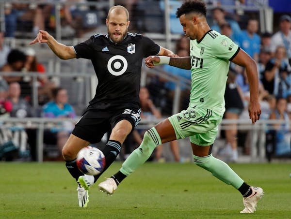 Teemu Pukki, left, endured an eight-game stretch without a goal for Minnesota United.