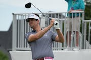 Beau Hossler teed off on the 18th hole Sunday in the final round of the 3M Open in Blaine. Hossler made par to shoot 62 and tie the tournament record.