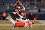 Gophers running back Bryce Williams, shown during the Pinstripe Bowl, is among those fighting for a starting role after Mo Ibrahim went pro.