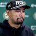 Matt Dumba spoke on May 1 as the Wild players cleaned out their lockers after a season-ending series loss to St. Louis. The defenseman is joining the 