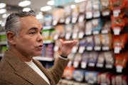 Target Chief Food and Beverage Officer Rick Gomez talked in the grocery section of the Plymouth store during a tour in March 2023.