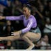 Suni Lee performed on the balance beam at the U.S. Classic gymnastics meet Aug. 5 in Hoffman Estates, Ill.
