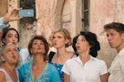 Nia Vardalos, center, and her Portokalos family gather for a reunion in Greece for “My Big Fat Greek Wedding 3.”