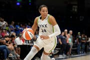 Lynx forward Napheesa Collier worked to the basket against the Wings on Thursday in Arlington, Texas. After sweeping the two-game series over Dallas, 