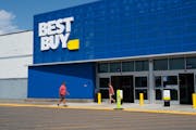 New signage on the Best Buy Minnetonka store on July 27.