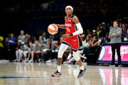 Mystics guard Brittney Sykes, seen July 28 against the Wings, scored 21 points against the Lynx on Tuesday.