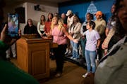 Toshira Garraway spoke Thursday at the Capitol along with those pushing back on rolling back a law that bars school resource officers from employing c