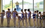 Girls in the ages 8-12 group line up during tryouts for “The Nutcracker” at Minnesota Ballet Theatre and School in Eden Prairie, Minn. on Sunday, 