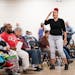 Nichole Nalewaja expressed frustration toward elected officials during a community meeting Tuesday at the Phillips Community Center in Minneapolis.