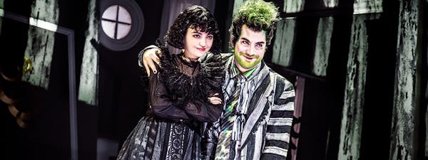 Isabella Esler plays Lydia and Justin Collette is the title character the the Broadway tour of “Beetlejuice.” 