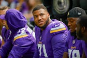 Vikings  left tackle Christian Darrisaw (71), who grew up outside of Washington, D.C., will have about 20 family members in attendance at Thursday’s
