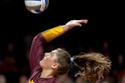 Gophers setter Melani Shaffmaster was injured early in the fourth set against Creighton, but returned in the fifth.
