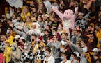 The Gophers student section showed its support at Williams Arena last season.