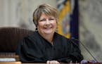 FILE - Wisconsin Supreme Court Justice Janet Protasiewicz attends her first hearing as a justice, Thursday, Sept. 7, 2023, in Madison, Wis.