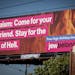 One of JewBelong’s billboards looms above University Avenue and Hwy. 280 in St. Paul.