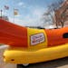 FILE - The Oscar Mayer Wienermobile outside the the Oscar Meyer headquarters, Oct. 27, 2014, in Madison, Wis. 