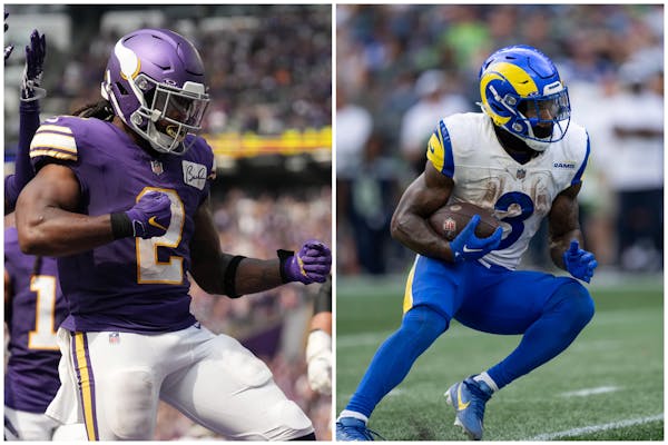 Vikings running back Alexander Mattison will be joined in the backfield group by Cam Akers, acquired from the Rams on Wednesday. 