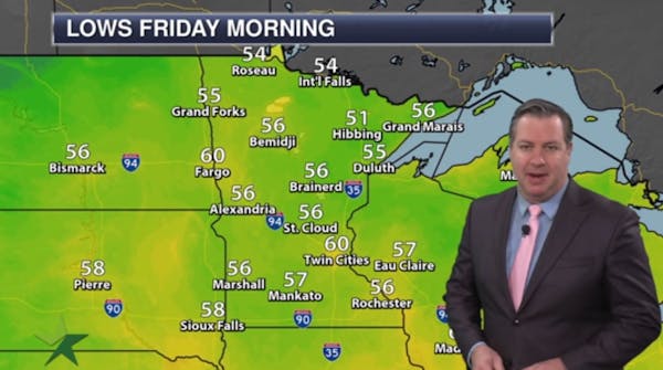 Evening forecast: Low of 59 and partly cloudy