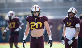 Gophers defensive back Jack Henderson, a transfer from Southeastern Louisiana, led the team with 11 tackles in last week’s loss at North Carolina.