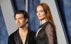 Joe Jonas, left, and Sophie Turner attended the Vanity Fair Oscar Party Hosted By Radhika Jones at Wallis Annenberg Center for the Performing Arts on 