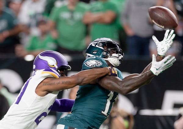 The Vikings pass defense, including cornerback Akayleb Evans, left, has been a silver lining through an 0-2 start.