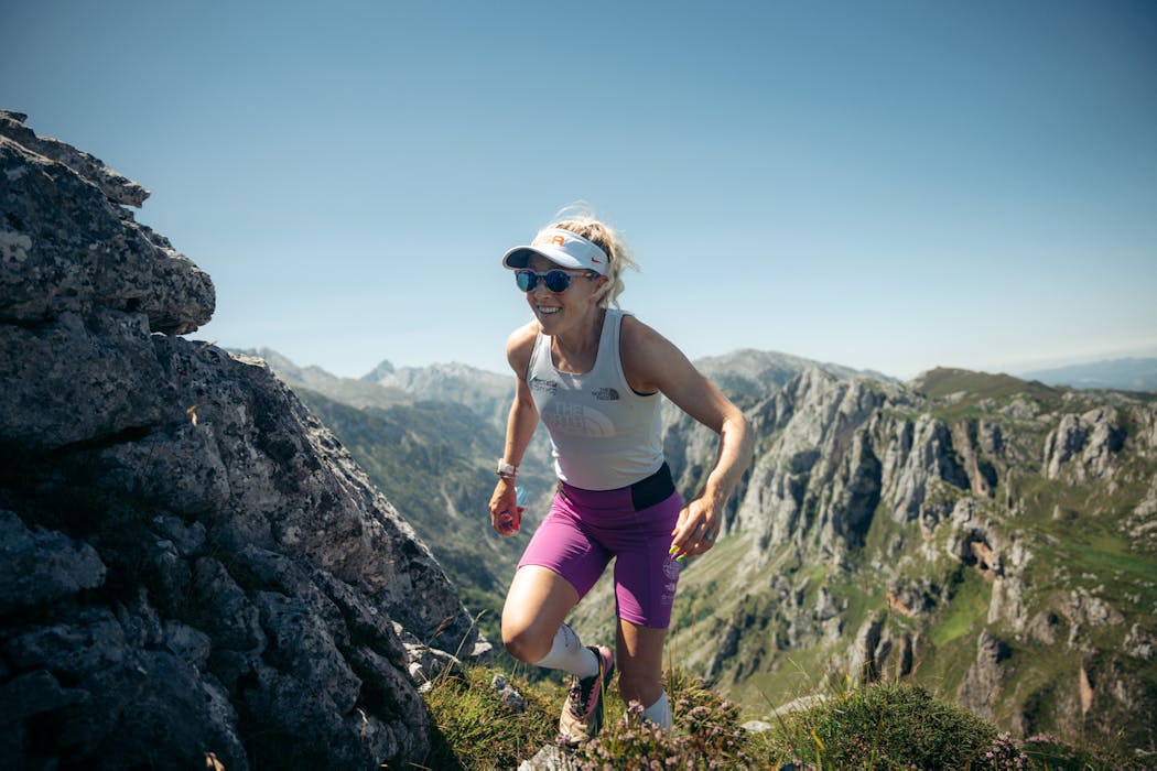 Brittany Charboneau trail running in Spain.