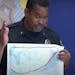 Bloomington Police Chief Booker Hodges held a map showing the area of a recent prostitution sting operation. 