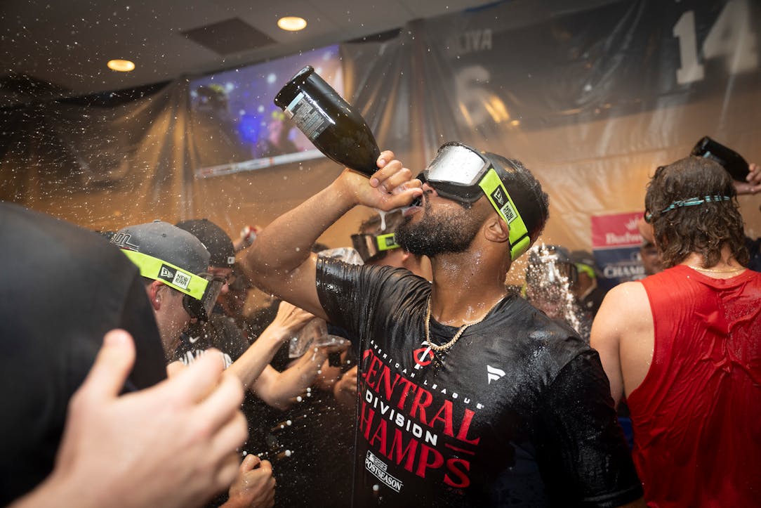 Astros celebrate division clincher in champagne-soaked clubhouse