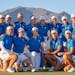 Europe’s team posed with the trophy after winning the Solheim on Sunday.